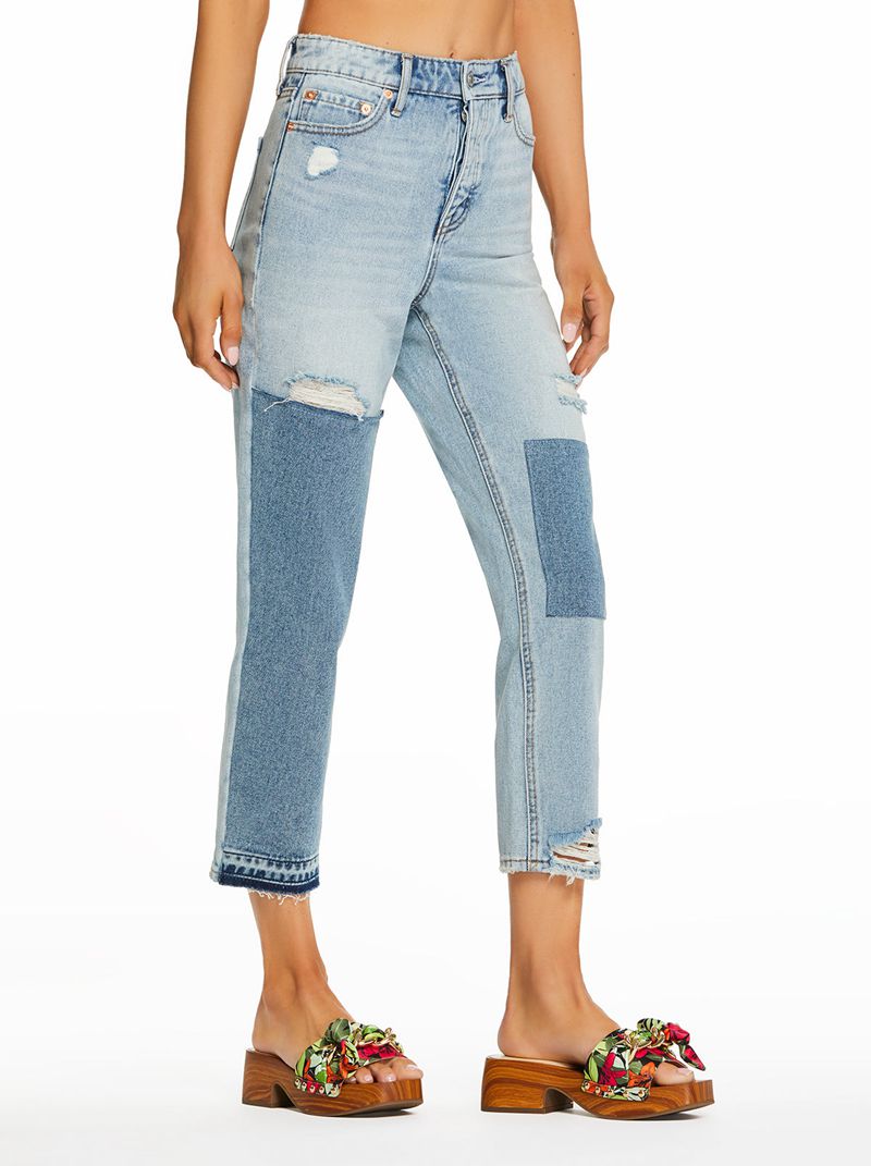 Calça Jeans Jessica Simpson Throwback Straight Feminino Azuis | 53792GFLX