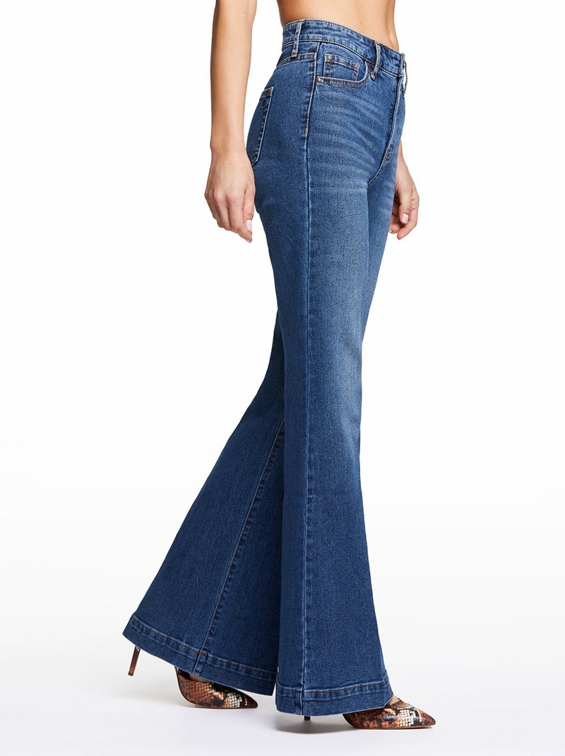 Calça Jeans Jessica Simpson True Love Largos Leg Feminino Azuis | 28470DMEI