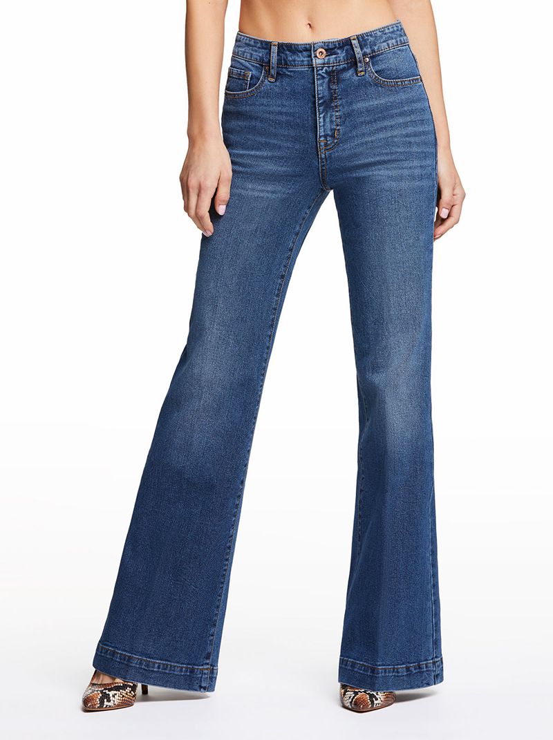 Calça Jeans Jessica Simpson True Love Largos Leg Feminino Azuis | 28470DMEI