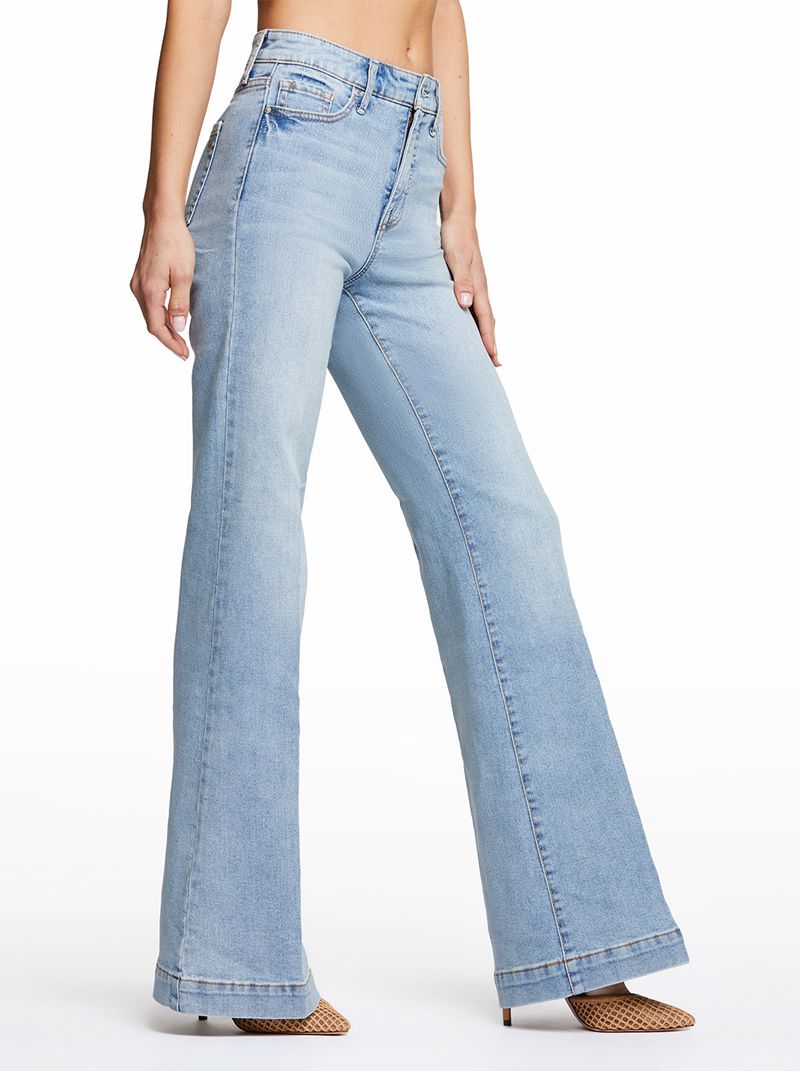 Calça Jeans Jessica Simpson True Love Largos Leg Feminino Azuis | 80957AGEM