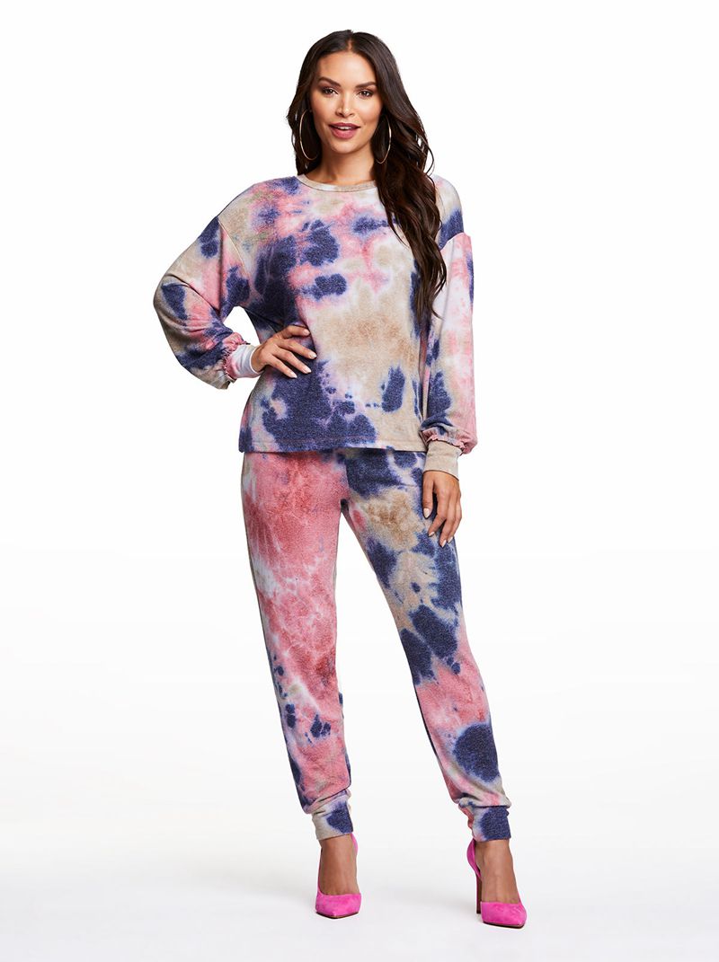 Calças Jessica Simpson Riya Tie dye Feminino Multicoloridas | 80436YULI