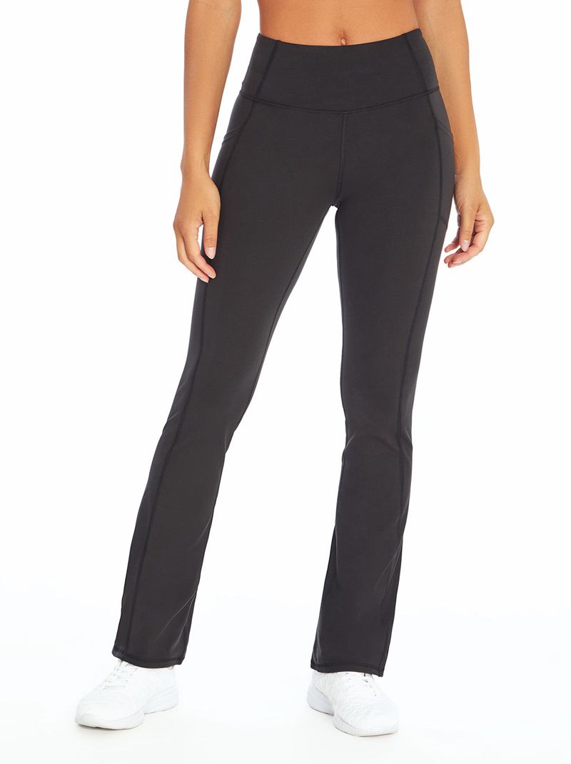 Calças Jessica Simpson Tummy Control Flared Loga Feminino Pretas | 62815KECO