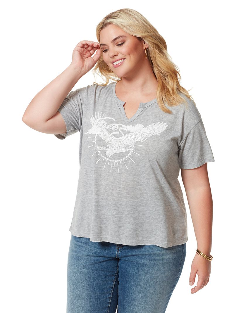 Camiseta Jessica Simpson Aitana Feminino Luz Cinzentas | 15403PYXK