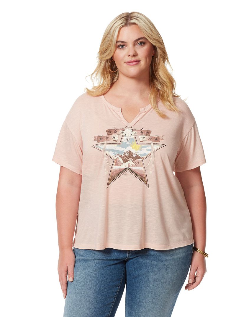 Camiseta Jessica Simpson Aitana Feminino Rosa | 85213AIOK