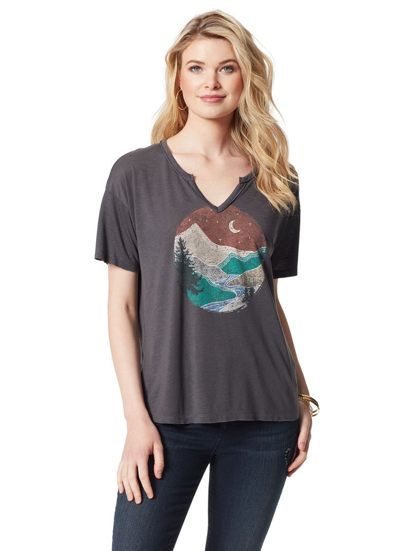 Camiseta Jessica Simpson Aitana Feminino Cinzentas | 87195SOAW