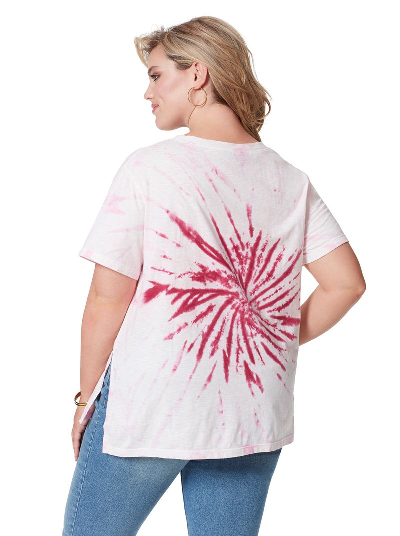 Camiseta Jessica Simpson Chelsea Graphic Feminino Branco Vermelhas | 17389ADVR