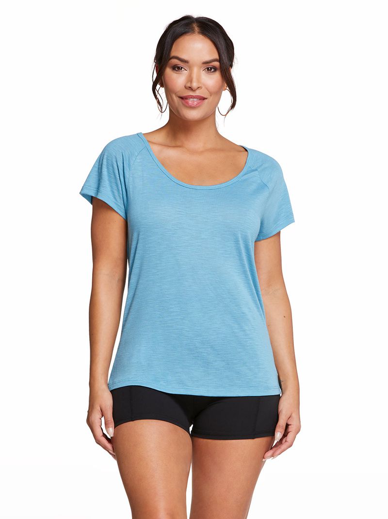 Camiseta Jessica Simpson Flow Feminino Azuis | 18502WCMP