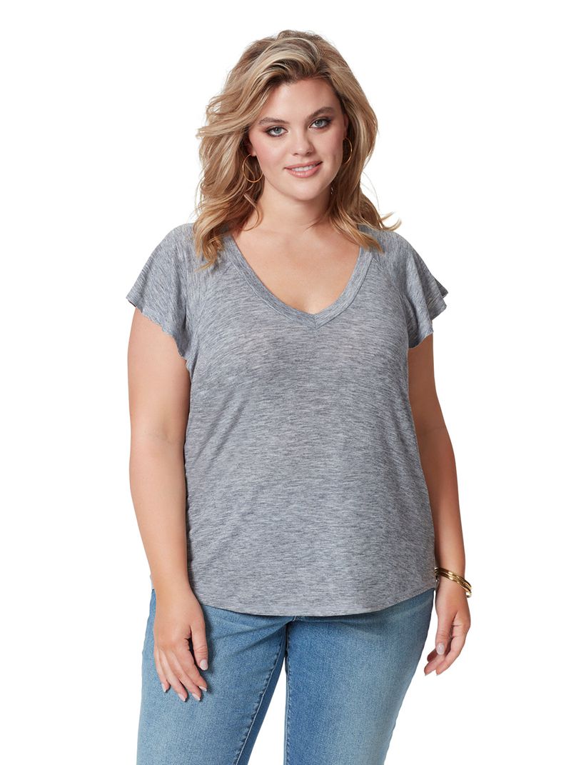 Camiseta Jessica Simpson Gracie Feminino Cinzentas | 72453OAUC