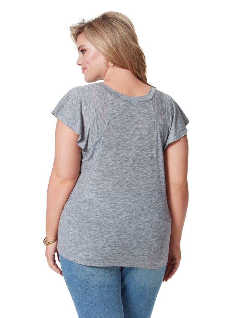 Camiseta Jessica Simpson Gracie Feminino Cinzentas | 72453OAUC