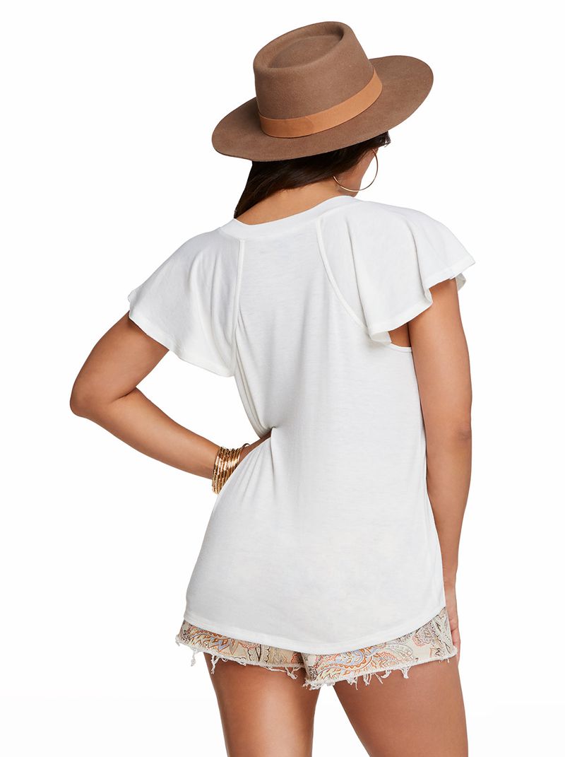 Camiseta Jessica Simpson Gracie Feminino Branco | 78045OPSD