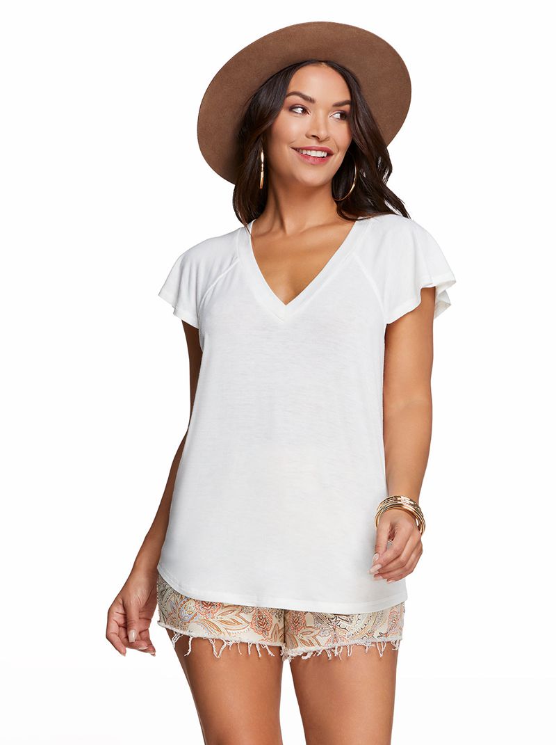 Camiseta Jessica Simpson Gracie Feminino Branco | 78045OPSD