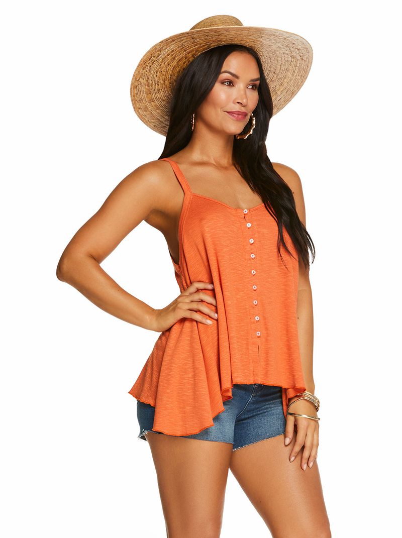 Camiseta Jessica Simpson Gwen Feminino Laranja Vermelhas | 95604YUCJ