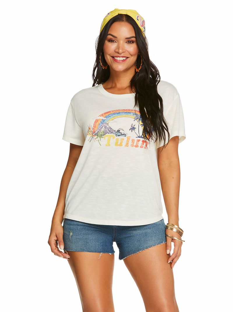 Camiseta Jessica Simpson Harlow Graphic Feminino Branco | 07862ILOE