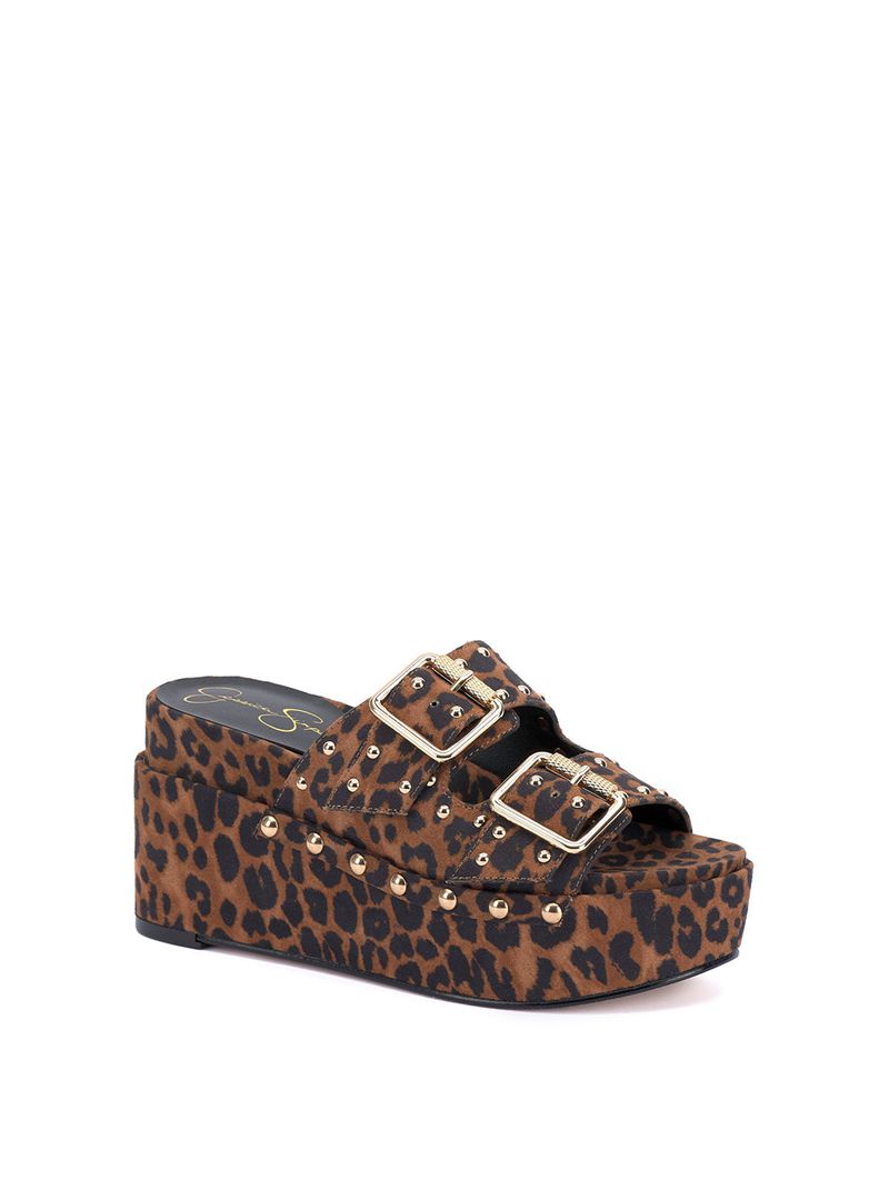 Chinelos Jessica Simpson Cyriss Feminino Bege Leopardo | 27189POYC