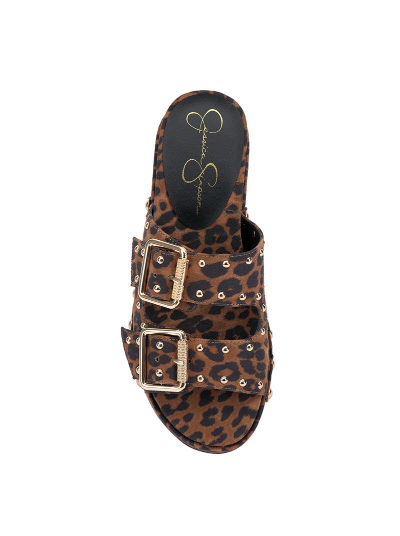 Chinelos Jessica Simpson Cyriss Feminino Bege Leopardo | 27189POYC