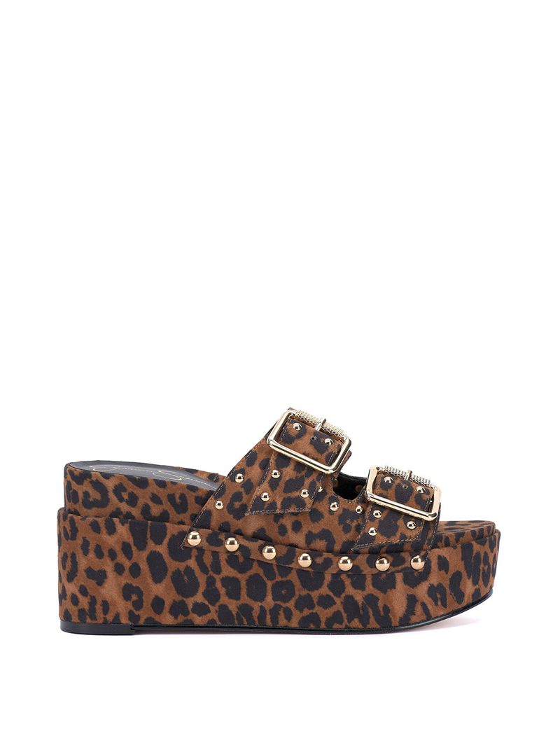 Chinelos Jessica Simpson Cyriss Feminino Bege Leopardo | 27189POYC