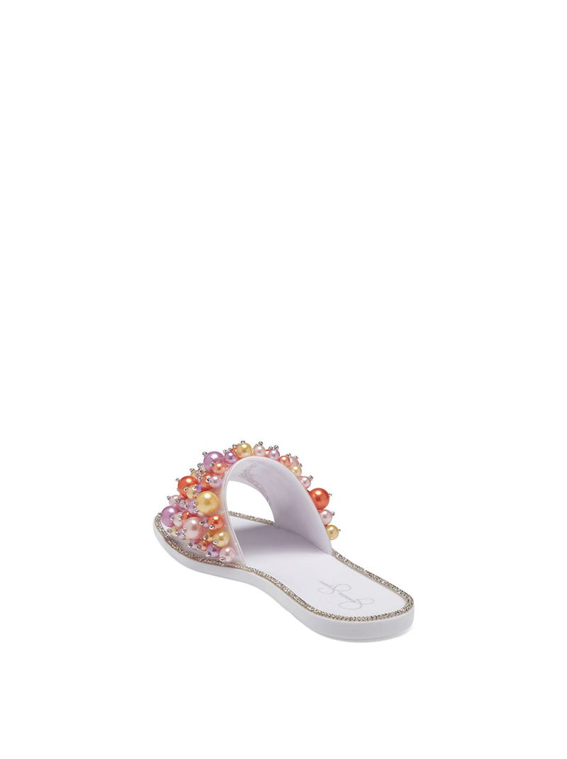 Chinelos Jessica Simpson Kassime Feminino Branco Multicoloridas | 54791AZGO