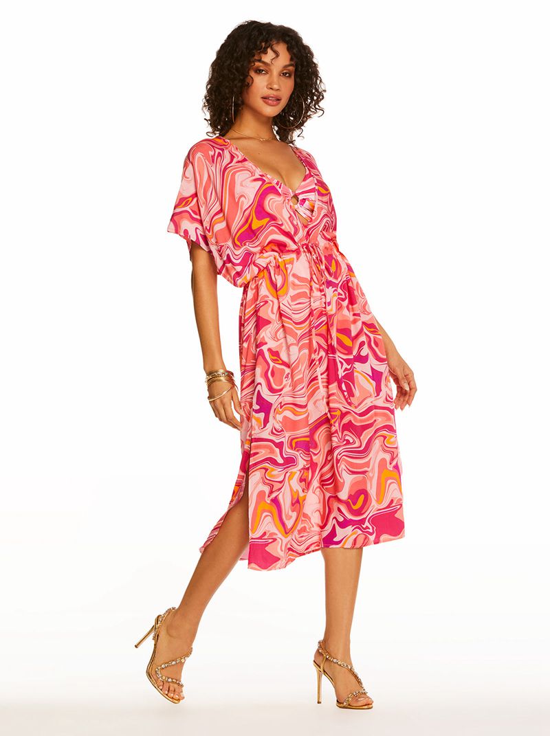 Cover Ups Jessica Simpson Good Vibrations Long Swim Feminino Branco Roxo | 43780NFKB