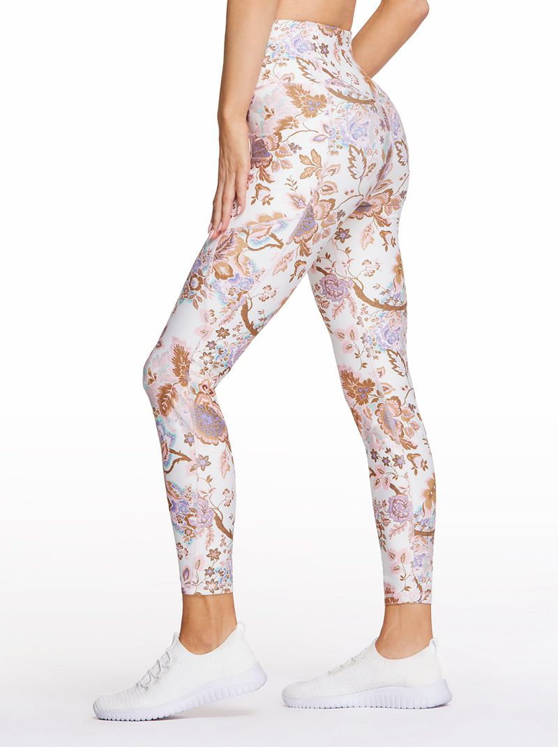 Leggings Jessica Simpson Tummy Control Ankle Legg Feminino Branco Bege | 93581VMOI