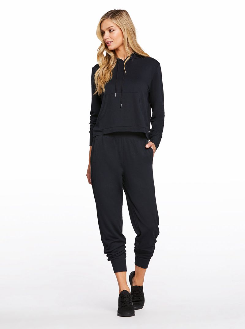 Loungewear Jessica Simpson Fisher Crop Feminino Pretas | 10824MWUZ