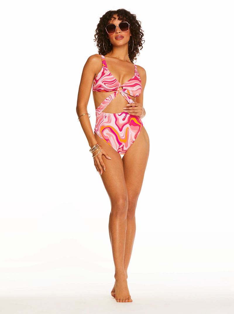 One Piece Jessica Simpson Good Vibrations O-R Feminino Branco Roxo | 39471DITZ