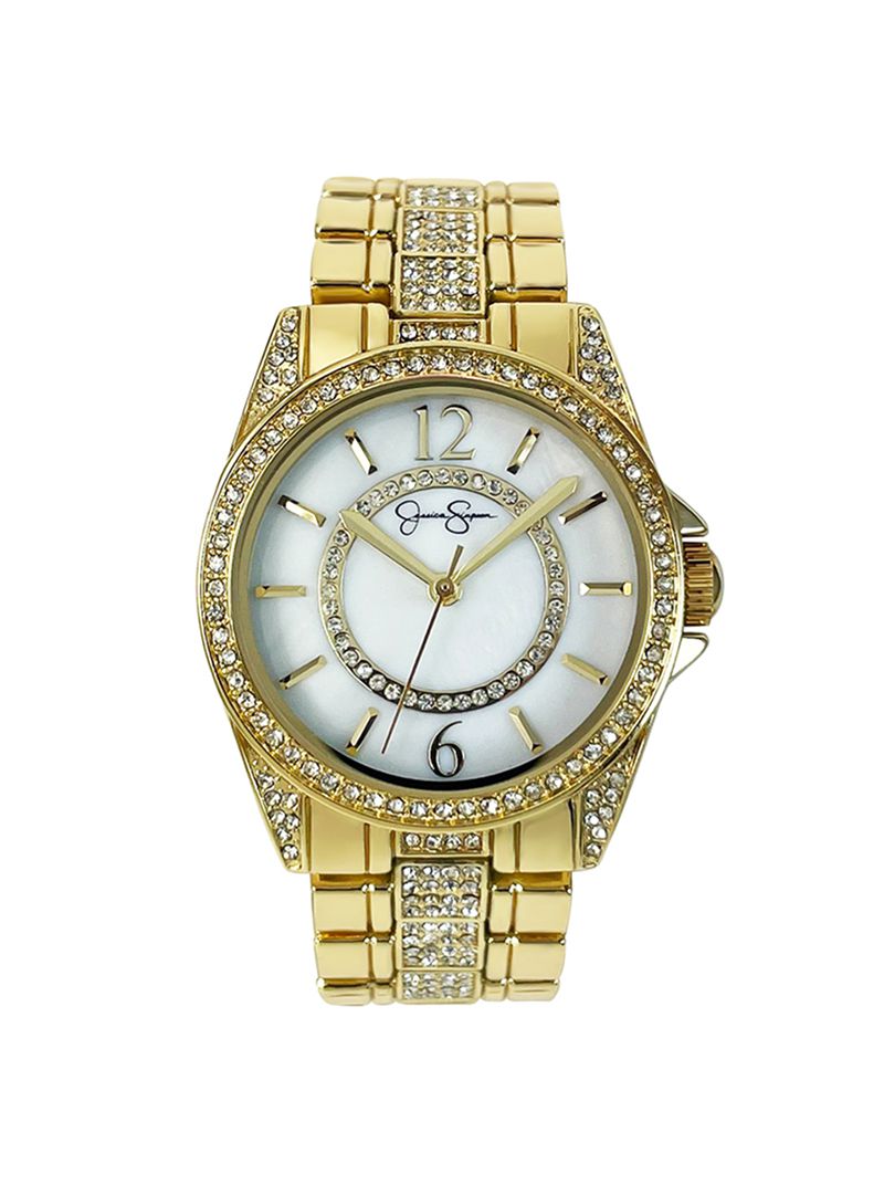 Relógios Jessica Simpson Gold Tone Crystal Bracelet Feminino Douradas | 60375JCKO