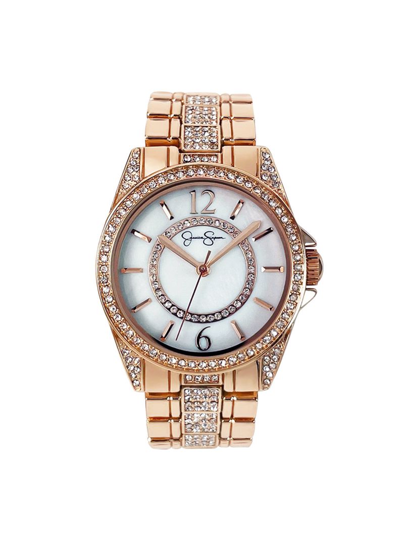 Relógios Jessica Simpson Rose Tone Crystal Bracelet Feminino Rosa Douradas | 20519OHUY