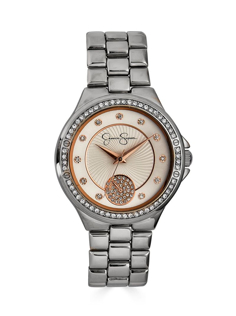 Relógios Jessica Simpson Silver Tone Crystal Feminino Prateadas | 01574LIRA