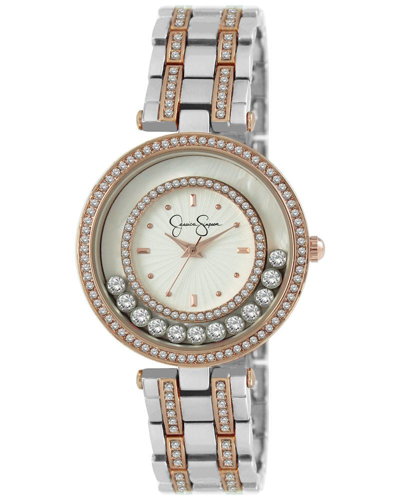 Relógios Jessica Simpson Two Tone Float Feminino Prateadas | 36981CBXN