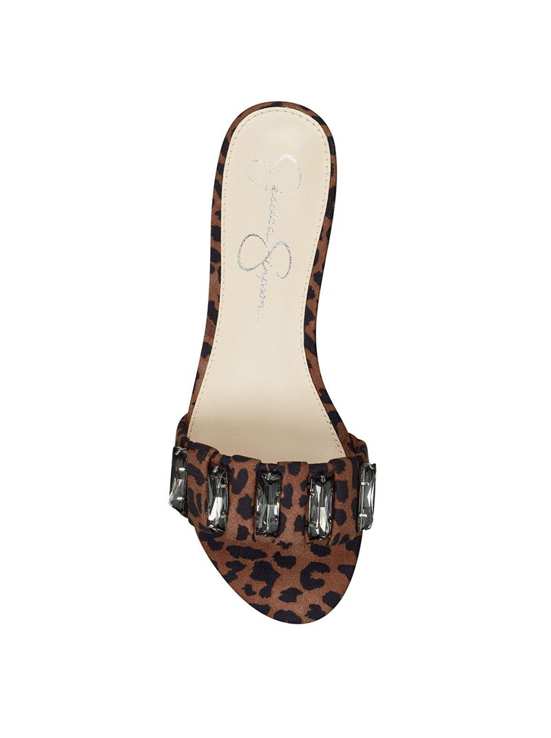 Sandalias Jessica Simpson Amille Feminino Bege Leopardo | 89316UVKD