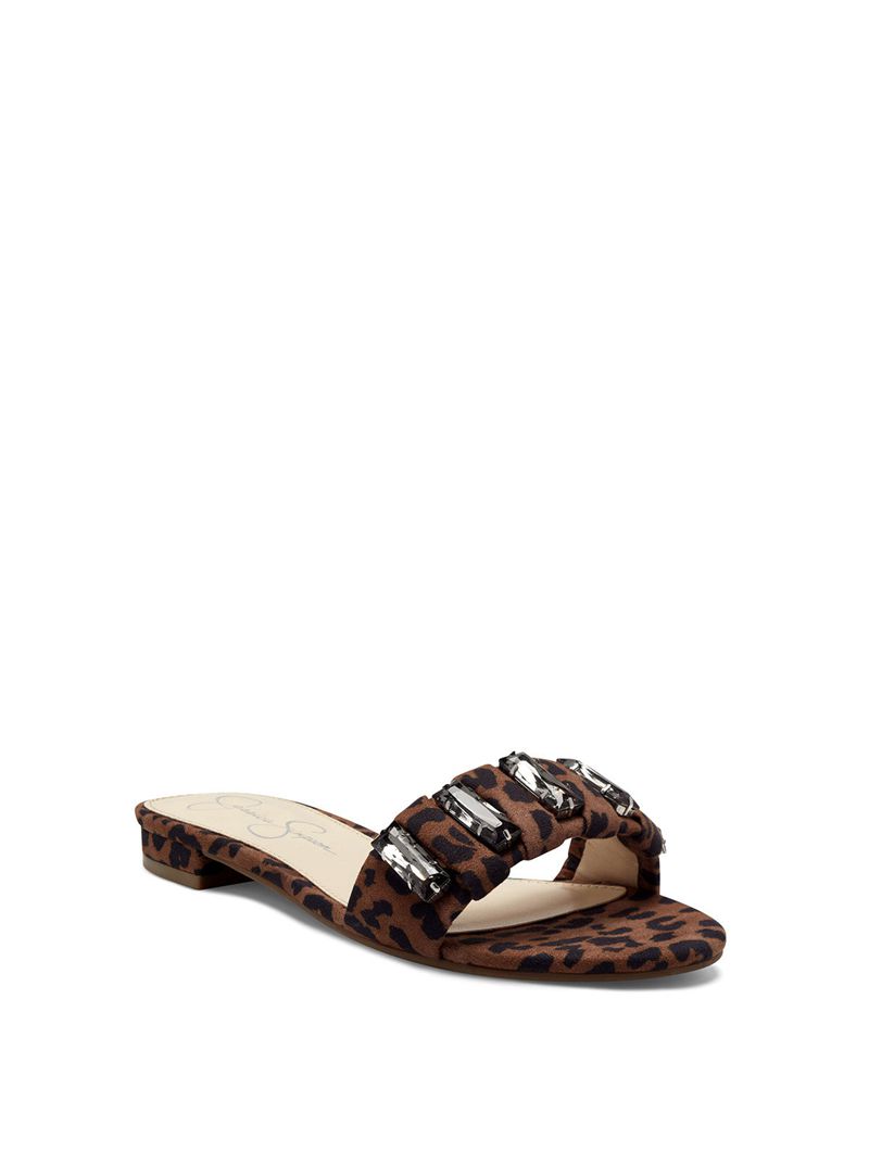 Sandalias Jessica Simpson Amille Feminino Bege Leopardo | 89316UVKD