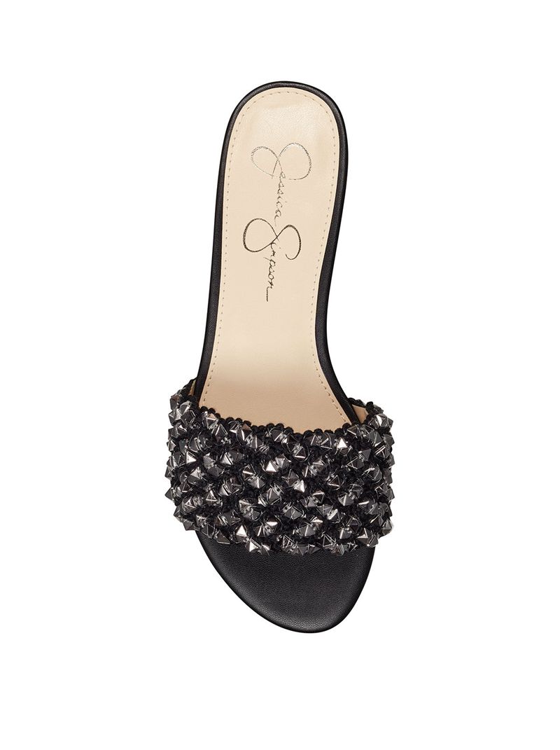 Sandalias Jessica Simpson Aprio Feminino Pretas | 12603FXAI