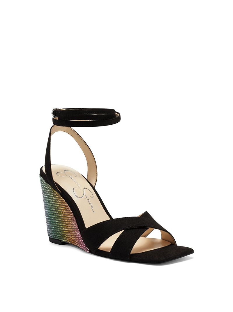 Sandalias Jessica Simpson Arlisa Feminino Pretas Multicoloridas | 49760NHXJ