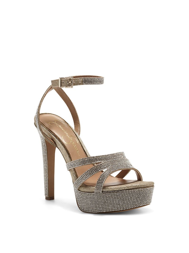 Sandalias Jessica Simpson Bal Feminino Prateadas | 27631DZQF