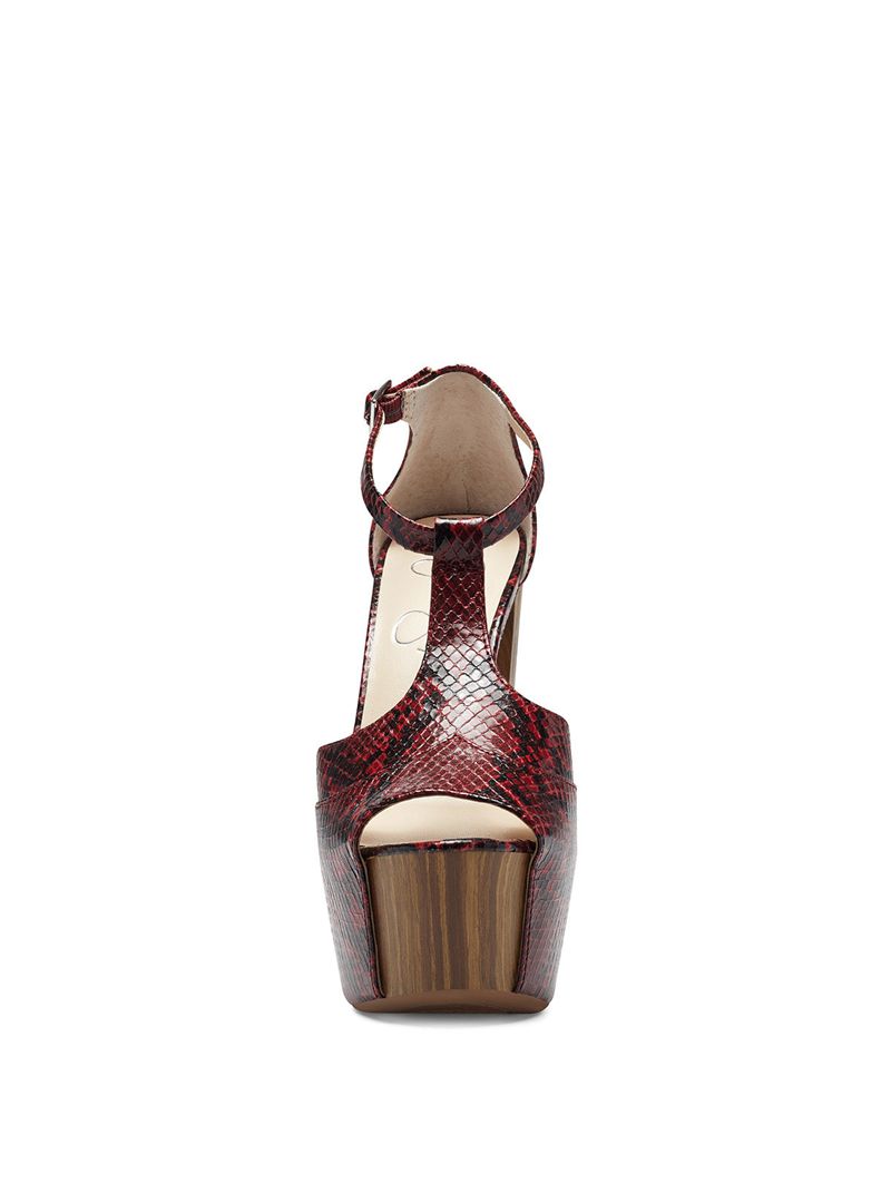 Sandalias Jessica Simpson Dany T-Alças Feminino Vermelhas Serpentine | 53807EAIH