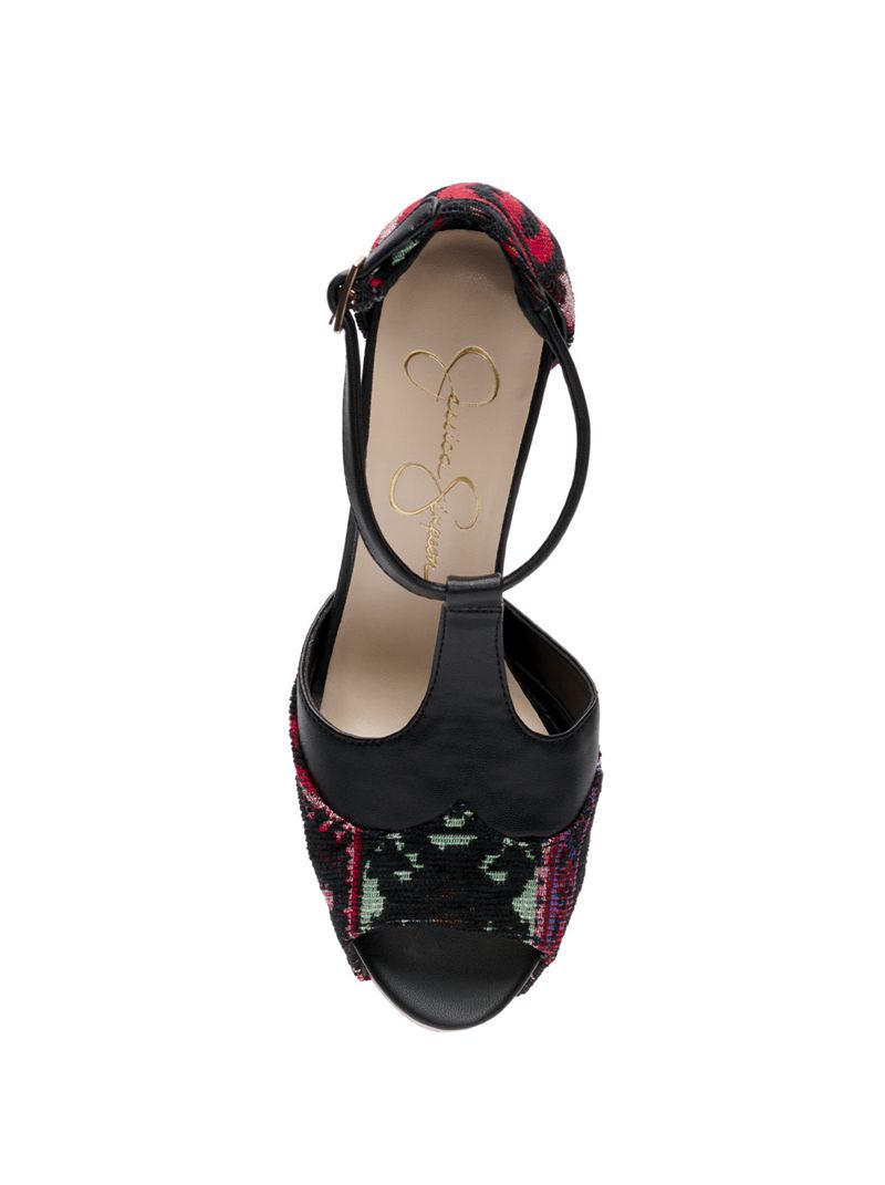 Sandalias Jessica Simpson Dany T-Alças Feminino Vermelhas Multicoloridas | 71498TMYR