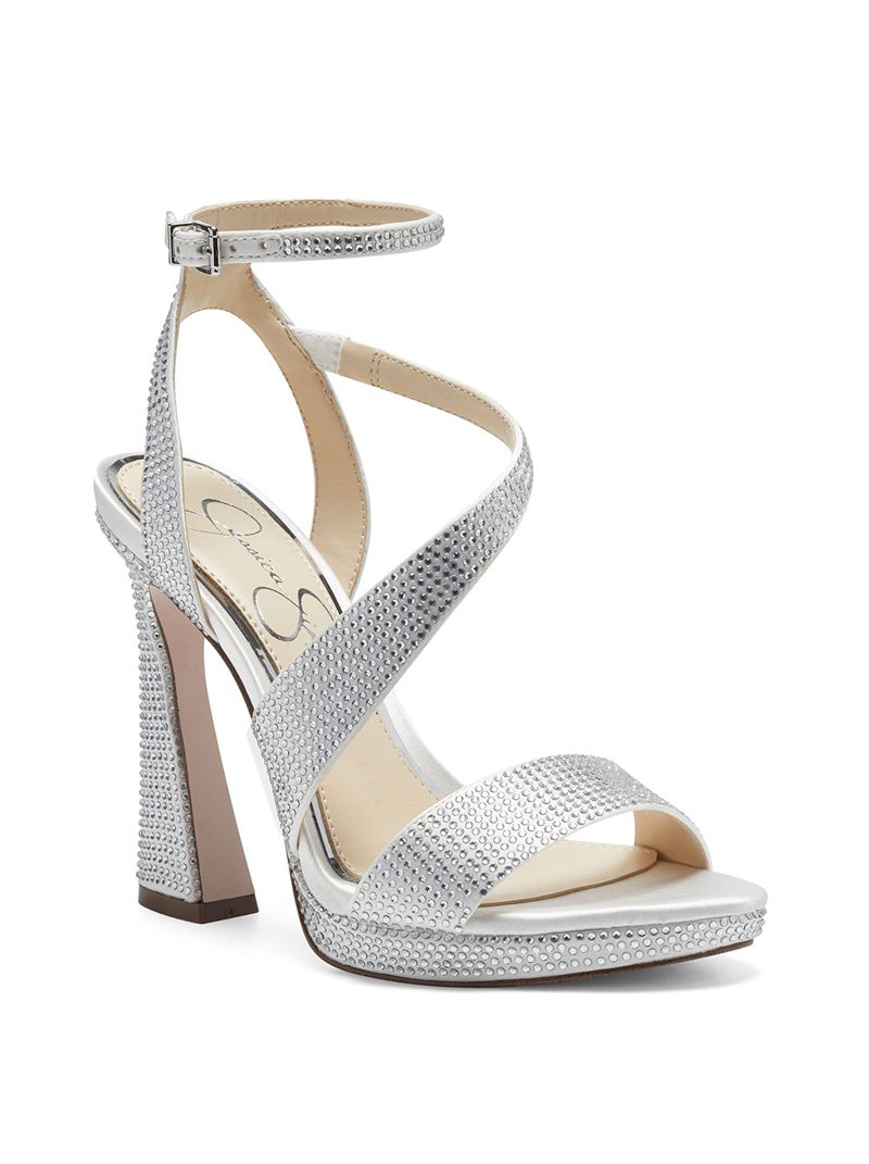 Sandalias Jessica Simpson Friso Feminino Branco | 24908VFSM