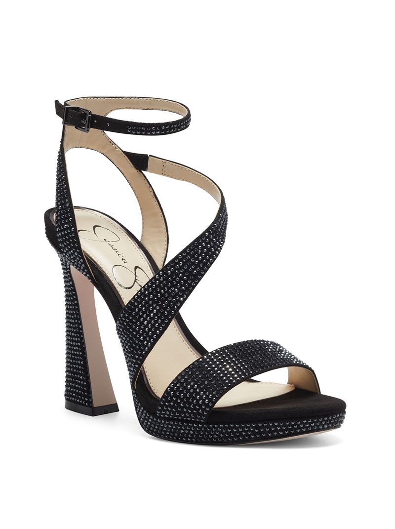 Sandalias Jessica Simpson Friso Feminino Pretas | 62594YNTX