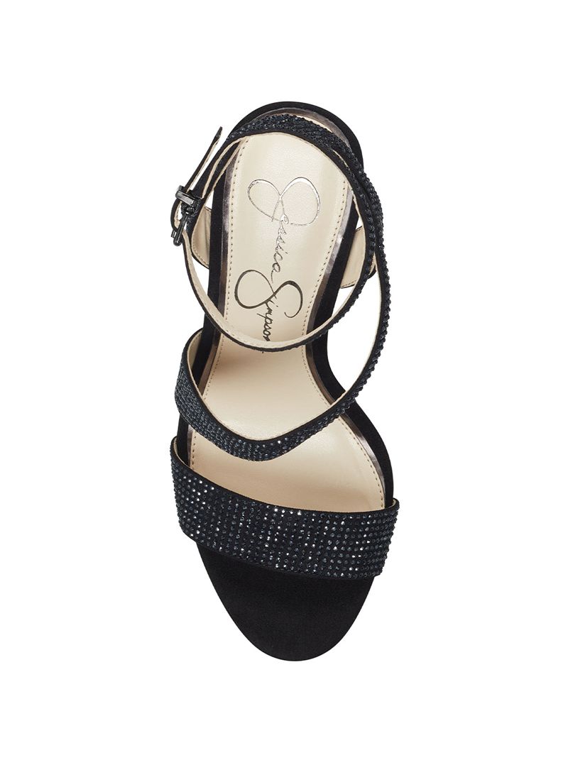 Sandalias Jessica Simpson Friso Feminino Pretas | 62594YNTX