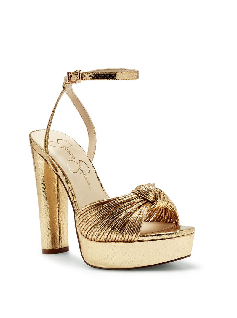 Sandalias Jessica Simpson Immie Feminino Douradas | 82413QRLD