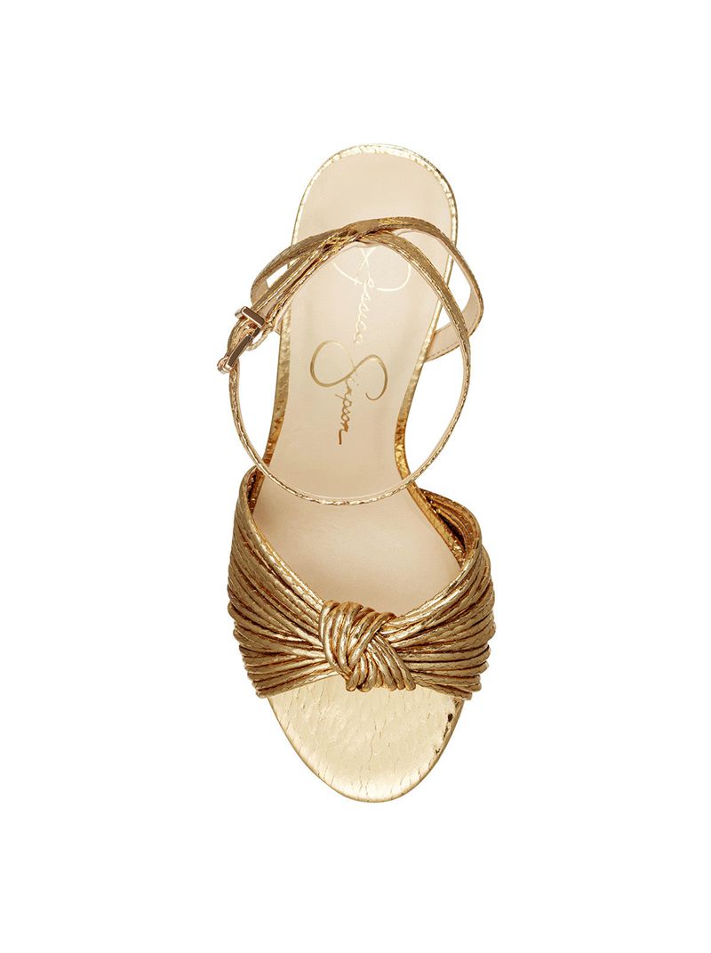 Sandalias Jessica Simpson Immie Feminino Douradas | 82413QRLD