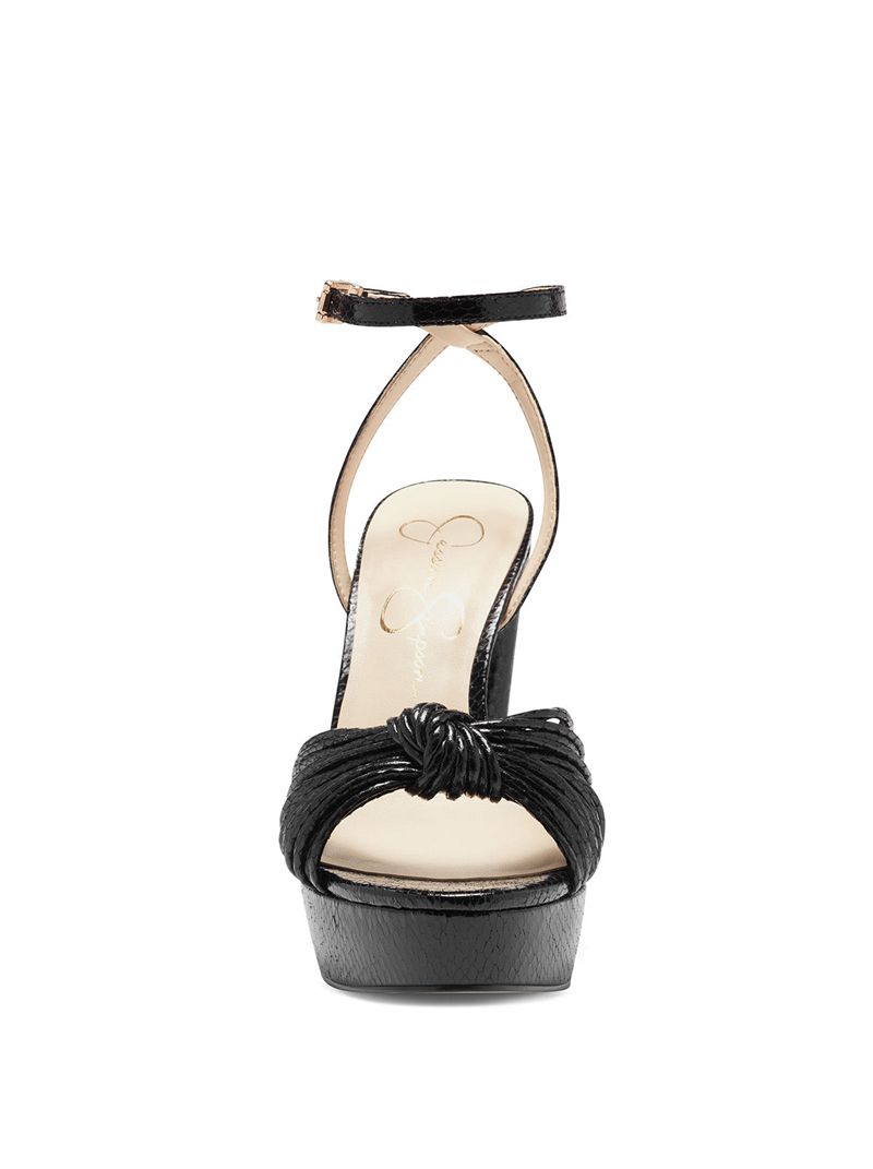 Sandalias Jessica Simpson Immie Feminino Pretas Serpentine | 87042IHNR