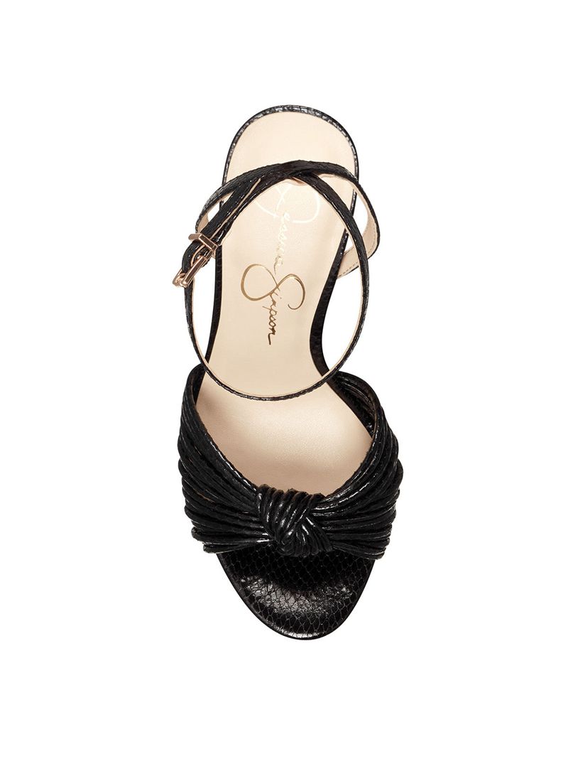 Sandalias Jessica Simpson Immie Feminino Pretas Serpentine | 87042IHNR