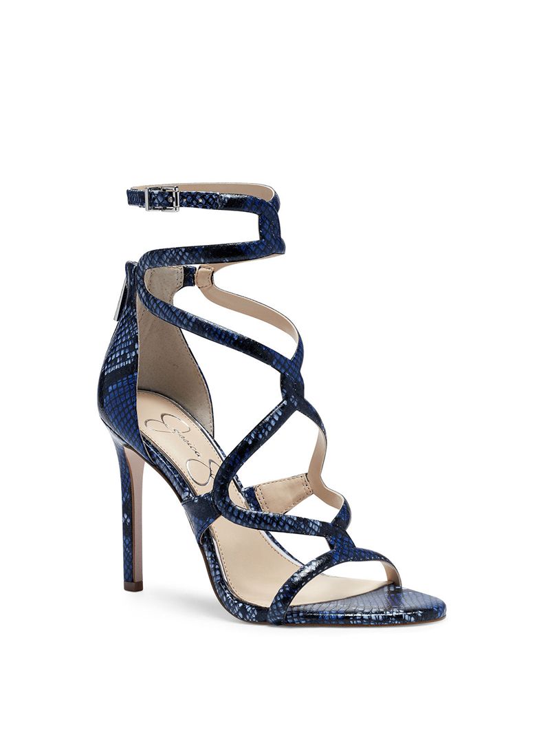 Sandalias Jessica Simpson Janya Feminino Azuis Serpentine | 25796QEMI