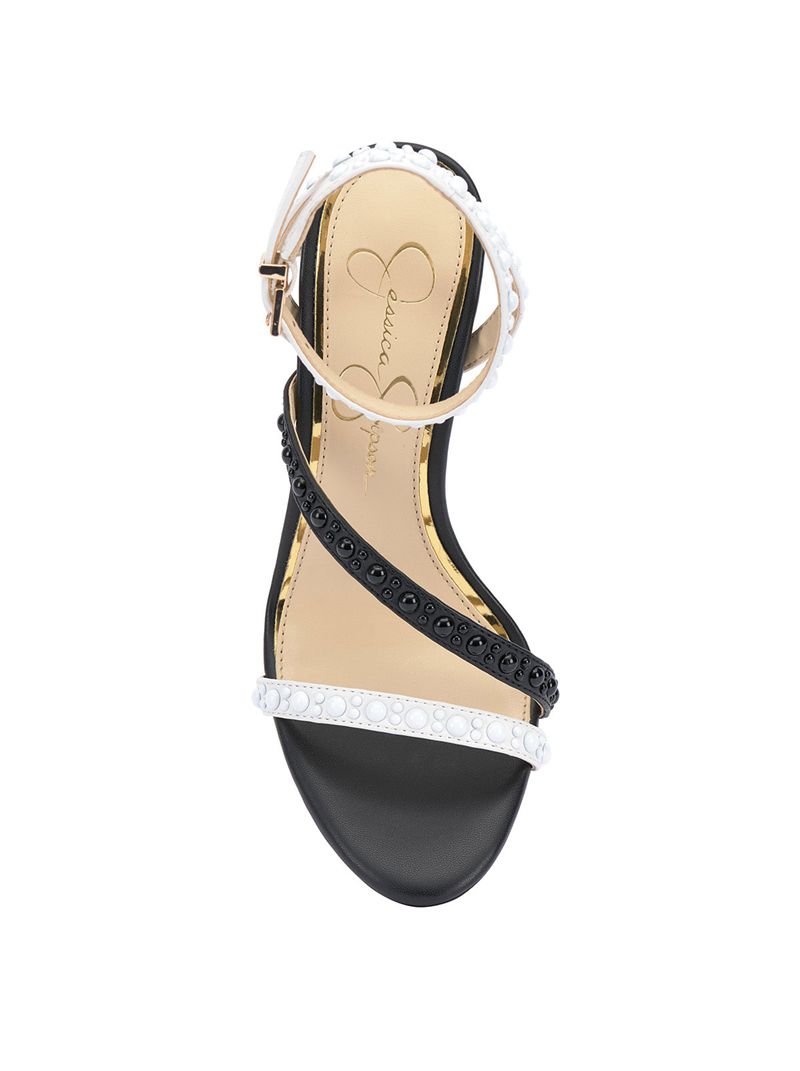 Sandalias Jessica Simpson Jymiara Feminino Branco Pretas | 13842RMGX