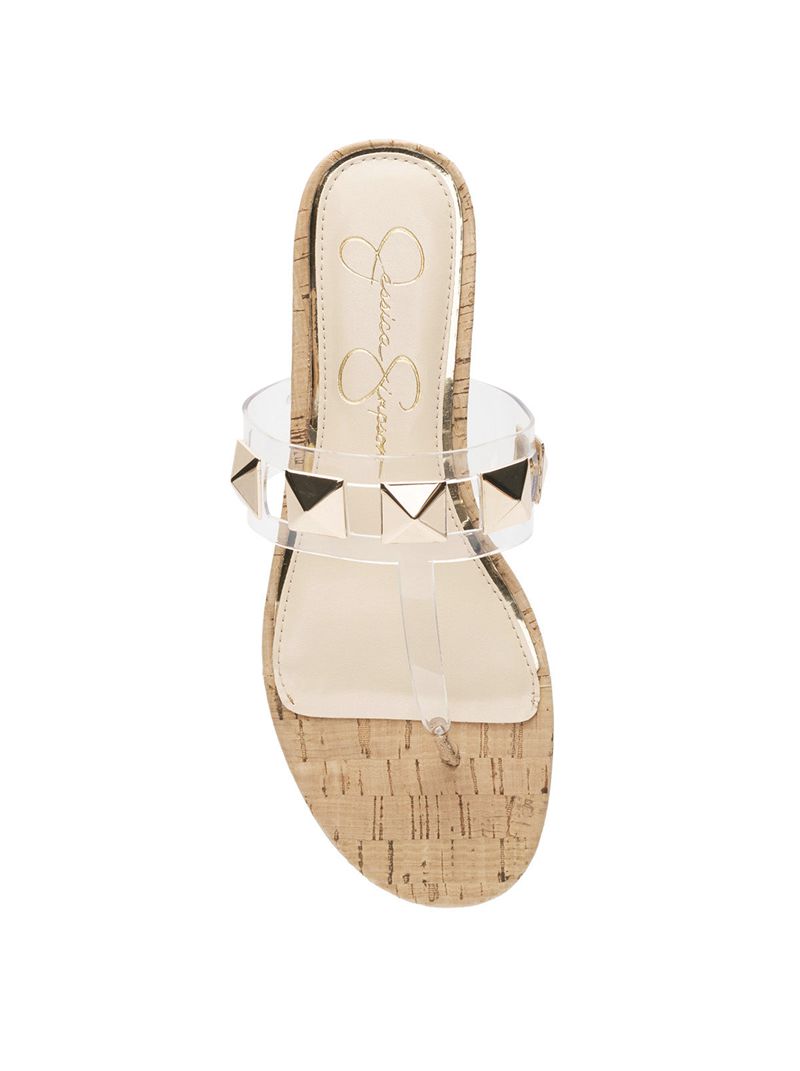 Sandalias Jessica Simpson Movena Thong Feminino Transparent | 74832NYGB