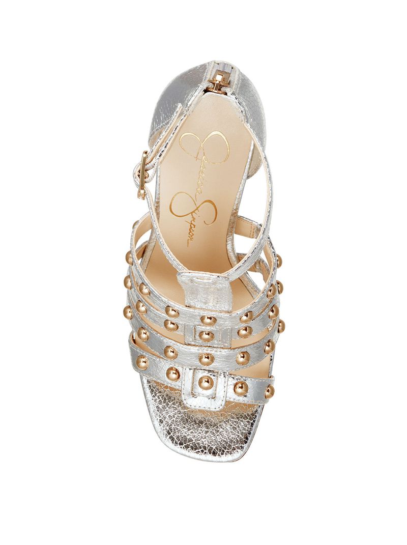 Sandalias Jessica Simpson Opr Feminino Prateadas | 63275BLJW