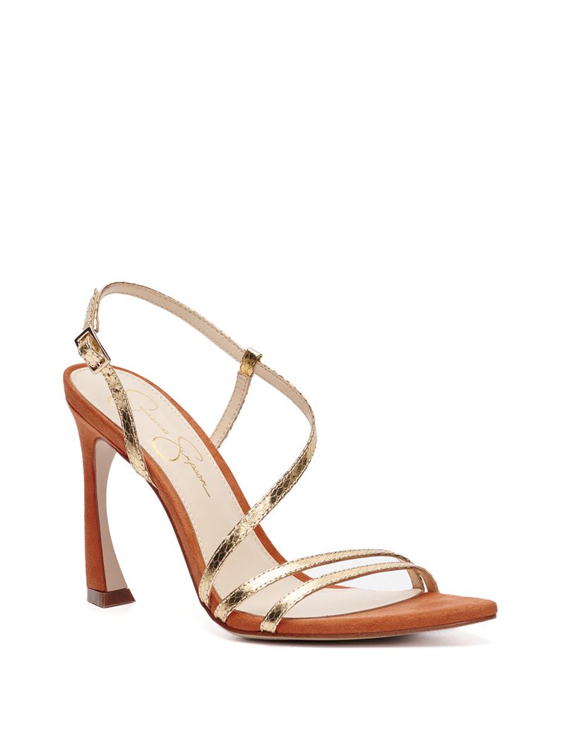 Sandalias Jessica Simpson Py Feminino Douradas | 73195VOET