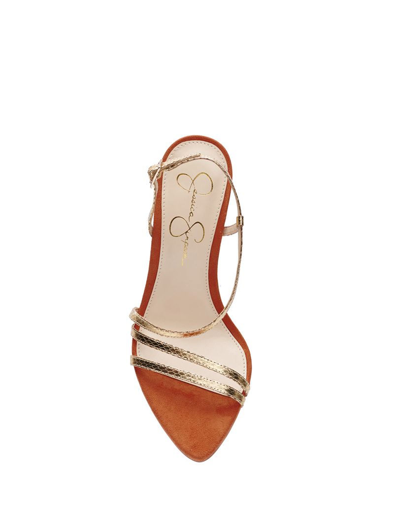 Sandalias Jessica Simpson Py Feminino Douradas | 73195VOET