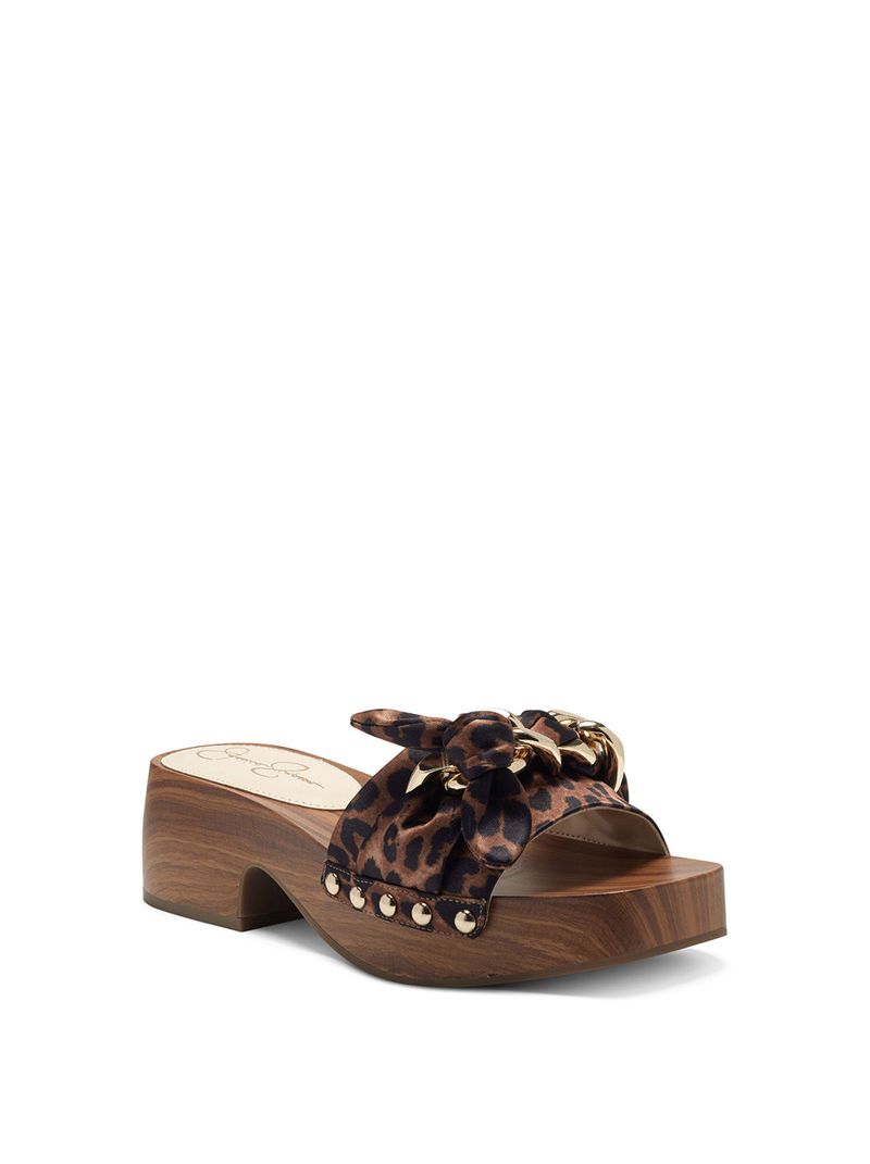 Sandalias Jessica Simpson Resima Feminino Bege Leopardo | 18327VRZI